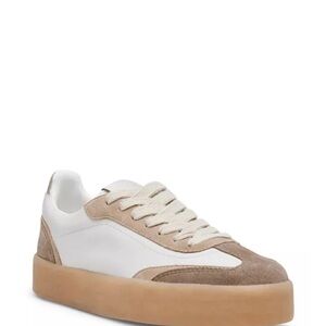 Steve Madden White and Tan Sneakers
